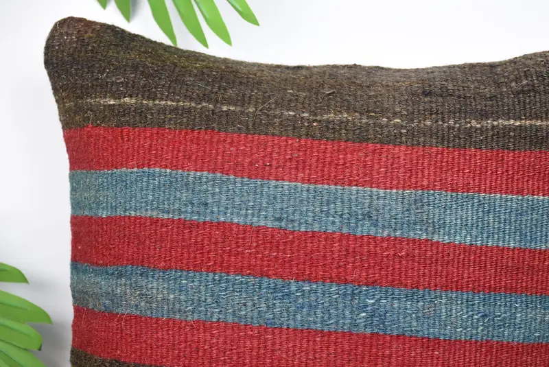 14x14 Red Cushion Case, Vintage Kilim Pillow, Cotton Pillow Cover, Gift Pillow, Car Pillow Case, Pillow Cover, Vintage Pillow - 2