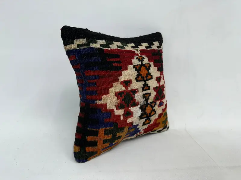 12x12 Red Cushion Case, Boho Pillow, Kilim Pillow Cover, Christmas Cushion Cover, Cushion, Christmas Pillow Cover, Vintage Kilim Throw Pillow - 3