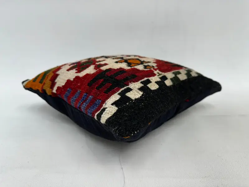 12x12 Red Cushion Case, Boho Pillow, Kilim Pillow Cover, Christmas Cushion Cover, Cushion, Christmas Pillow Cover, Vintage Kilim Throw Pillow - 6