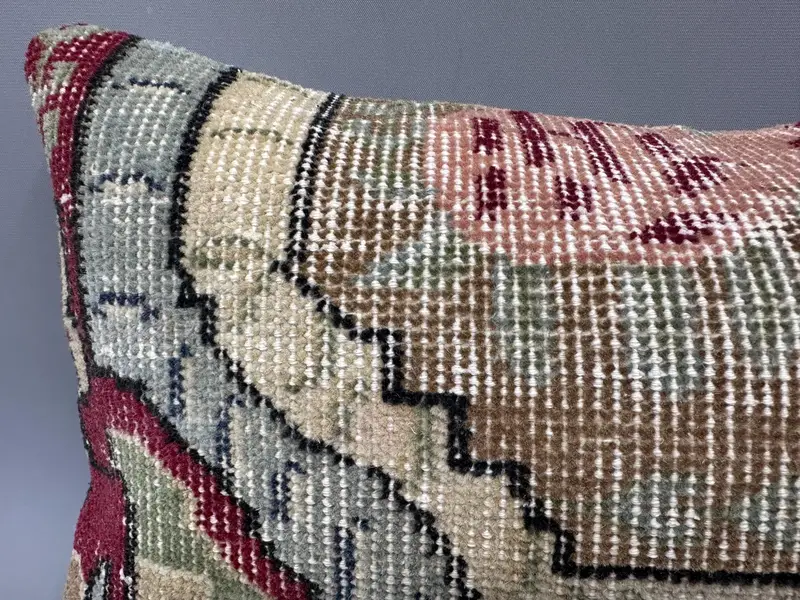 Kilim Pillow, 12x20 Red Pillow Case, Ethnic Pillow Case, Vintage Kilim Pillow, Cushion Cover, Turkish Kilim Pillow, Outdoor Pillow Cover - 5