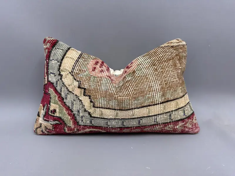 Kilim Pillow, 12x20 Red Pillow Case, Ethnic Pillow Case, Vintage Kilim Pillow, Cushion Cover, Turkish Kilim Pillow, Outdoor Pillow Cover - 1