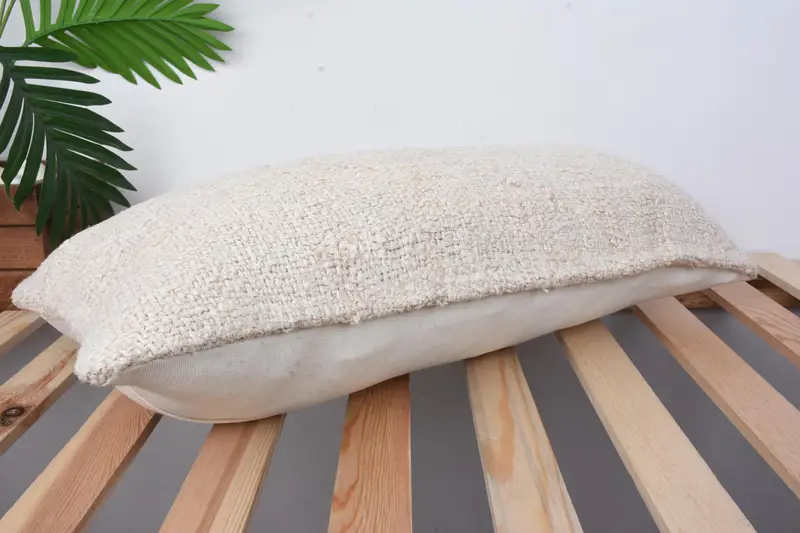 12x24 Beige Cushion Case, Ottoman Cushion Case, Handmade Kilim Cushion, Interior Designer Pillow, Antique Pillows, Pillow Sham - 6