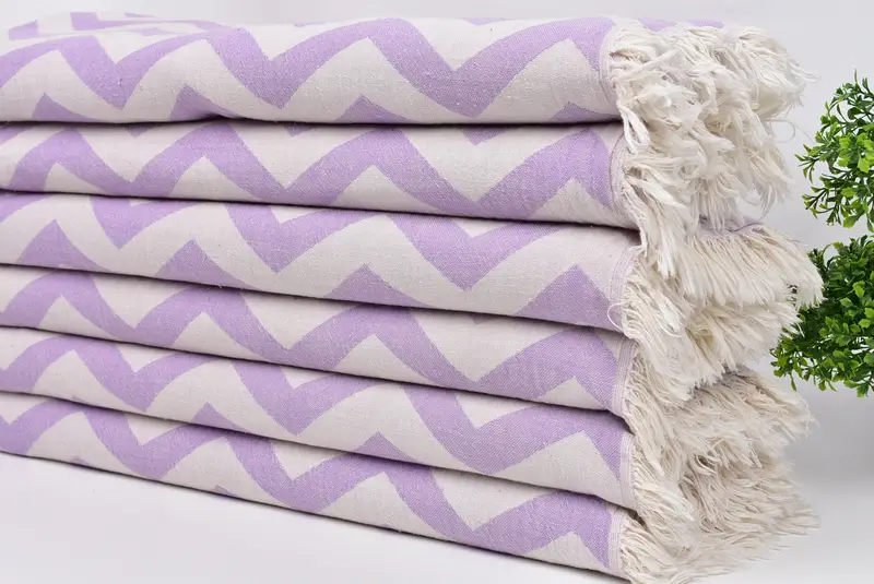 Bathroom Towels, Personalized Gifts, Home Decor Gifts, Organic Tea Towel, Wedding Gift, Best Friend Gift Ideas, 40x24 Cotton Zigzag Design Towel - 4