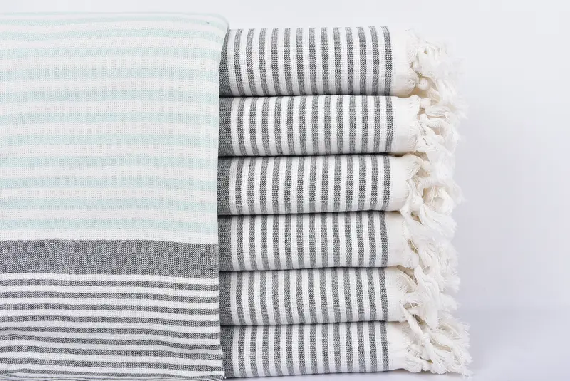 Turkish beach towel, Handmade Turkish Towel, Personalize Gift, 68x40 Cotton Striped Terry Towel, Bachelorette Party Gifts, Lightweight towel - 1