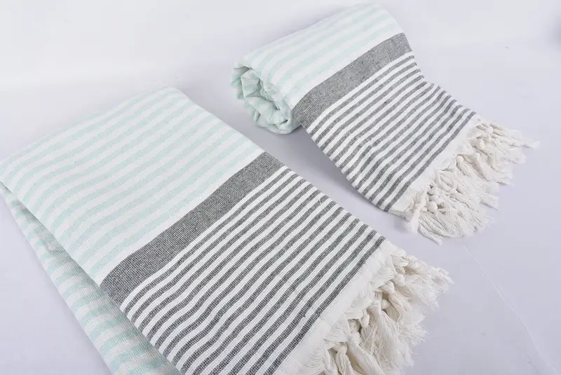 Turkish beach towel, Handmade Turkish Towel, Personalize Gift, 68x40 Cotton Striped Terry Towel, Bachelorette Party Gifts, Lightweight towel - 7