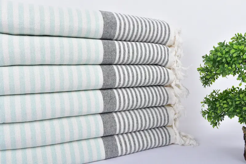 Turkish beach towel, Handmade Turkish Towel, Personalize Gift, 68x40 Cotton Striped Terry Towel, Bachelorette Party Gifts, Lightweight towel - 2