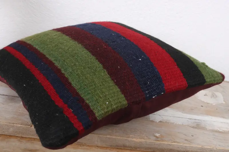 Nautical Throw Pillow, Interior Designer Pillow, Turkish Kilim Pillow, Outdoor Pillow Cover, Kilim Pillow, 12x12 Blue Cushion Cover, Pillow - 6