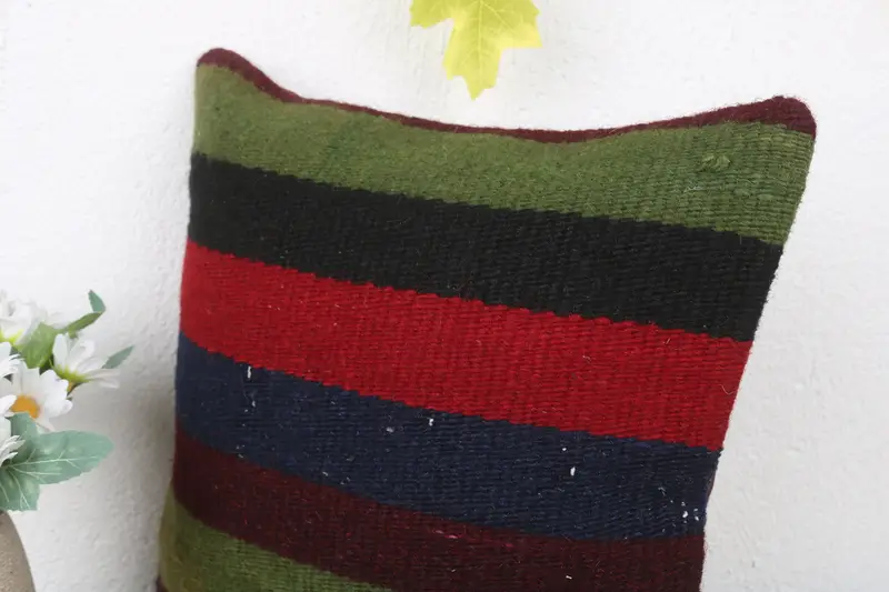 Nautical Throw Pillow, Interior Designer Pillow, Turkish Kilim Pillow, Outdoor Pillow Cover, Kilim Pillow, 12x12 Blue Cushion Cover, Pillow - 5