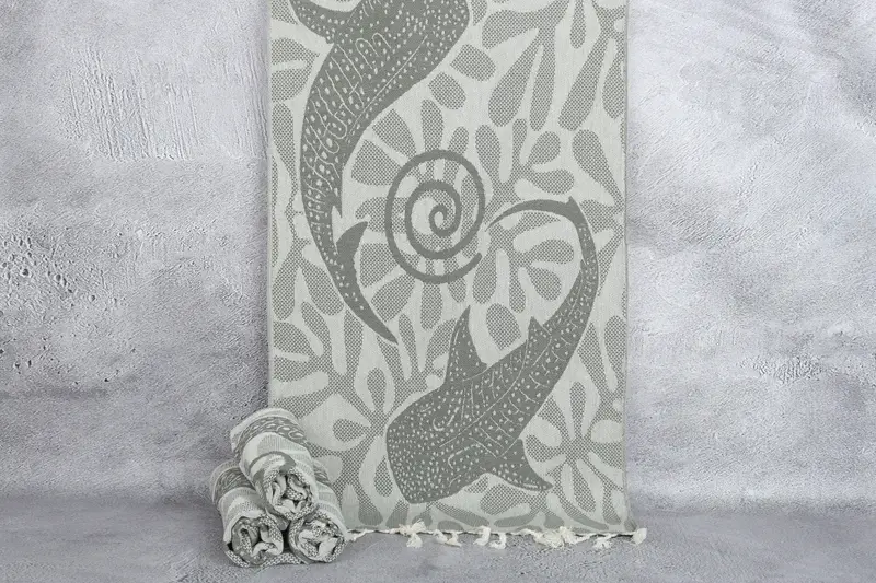 Turkish Towel Embroidery Designs, 38x18 Inches, Beige Secondary