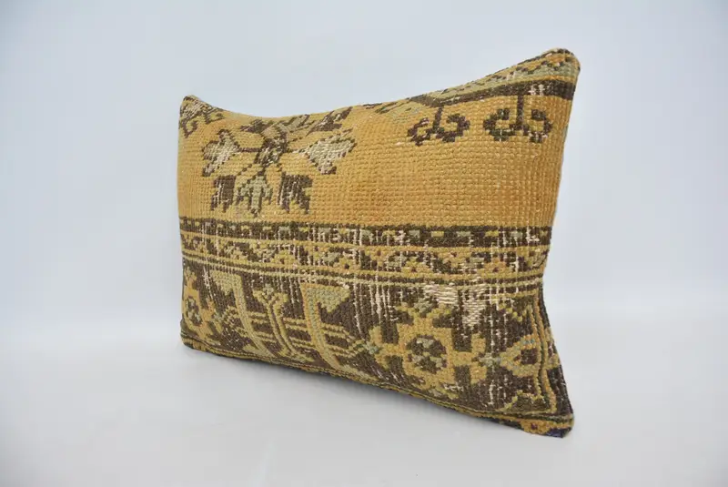 Kilim Cushion Sham, Pillow Sham, 16x24 Orange Cushion Cover, Pillow for Sofa, Interior Designer Pillow, Vintage Throw Pillow Sham, Chair Pillow - 4