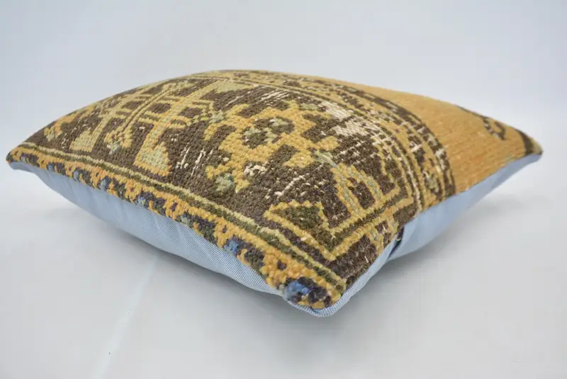 Kilim Cushion Sham, Pillow Sham, 16x24 Orange Cushion Cover, Pillow for Sofa, Interior Designer Pillow, Vintage Throw Pillow Sham, Chair Pillow - 6