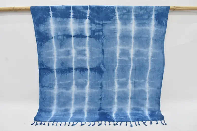 Turkish Cotton Beach Towel Dark Blue Tie Dye Bachelorette Favor, 67x36 Inches
