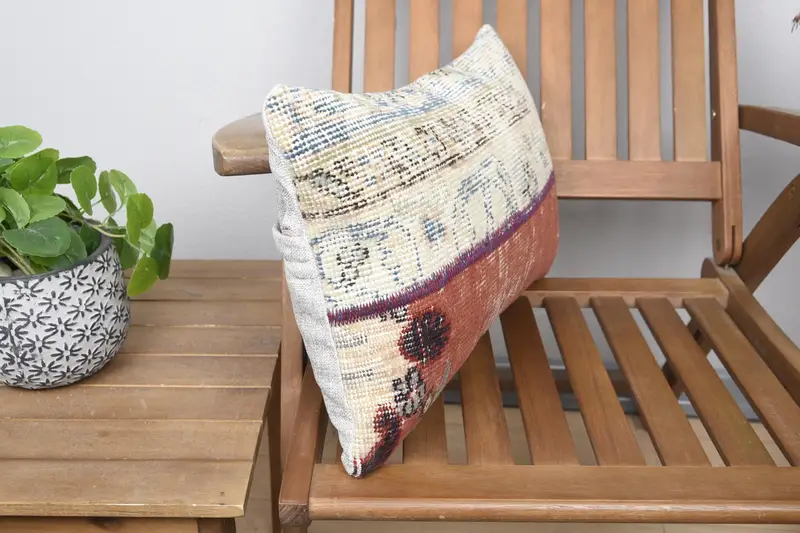 Gift Pillow, Pillow Case, Turkish Kilim Pillow, Traditional Pillow, Couch Cushion Cover, Pillow for Couch, 12x20 Red Pillow Case, Nomadic Pillow - 2