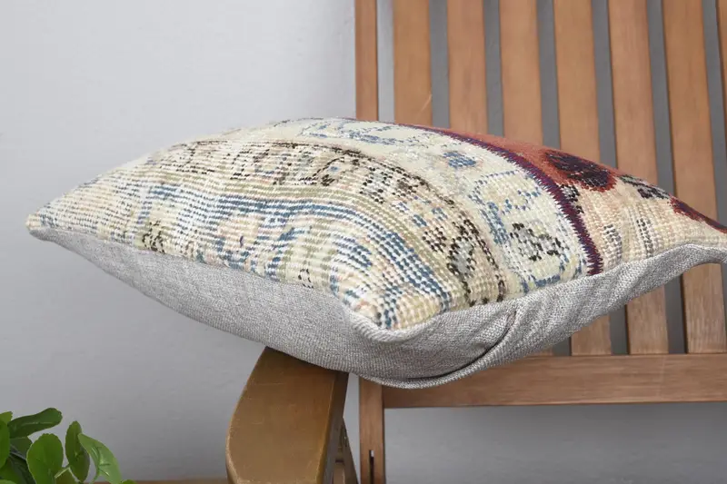 Gift Pillow, Pillow Case, Turkish Kilim Pillow, Traditional Pillow, Couch Cushion Cover, Pillow for Couch, 12x20 Red Pillow Case, Nomadic Pillow - 6