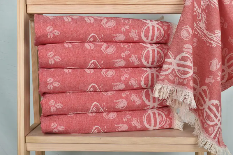 28x20 Cotton Coffee Patterned Towel, Personalized Hand Towel, Custom Hand Towel, Monogrammed Turkish Towel, Personalized Kitchen Towel, Gift For Mom - 3