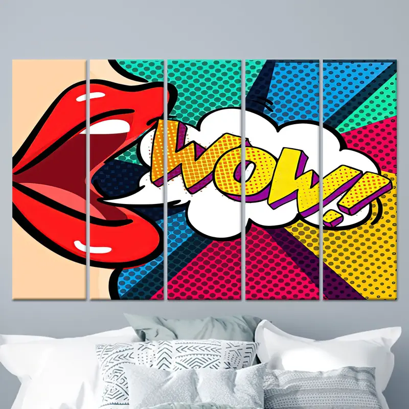 トレンディな女性のすごいカラフルなキャンバス プリント - ファッション抽象アート