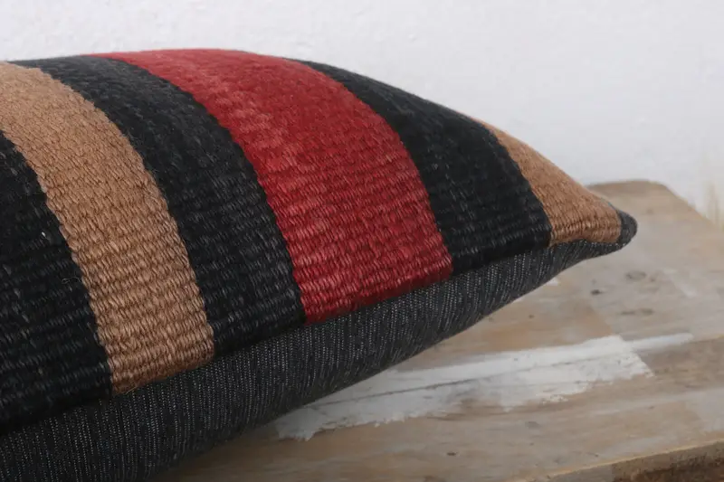 Decorative Throw Pillow Case, Turkish Kilim Pillow, Gift Pillow, Accent Throw Pillow Cover, Vintage Pillow, Cushion, 12x24 Beige Cushion Cover - 6