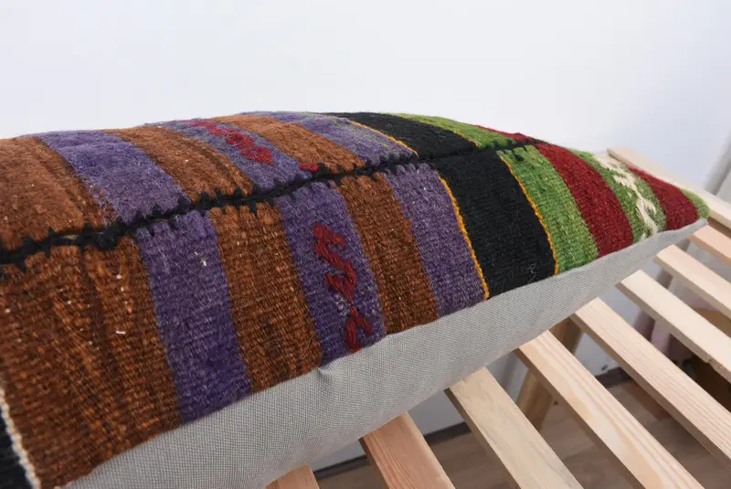 Turkish Corner Cushion Case, Antique Pillows, 16x48 Green Pillow Sham, Cushion Case, Boho Pillow Sham Cover, Gift Pillow, Traditional Pillow Case - 7