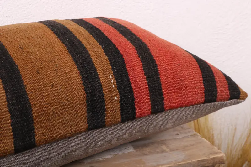 Kilim Pillow Cover, Interior Designer Pillow, 12x24 Red Cushion Case, Pillow Case, Throw Kilim Pillow, Bohemian Cushion Cushion Case - 6