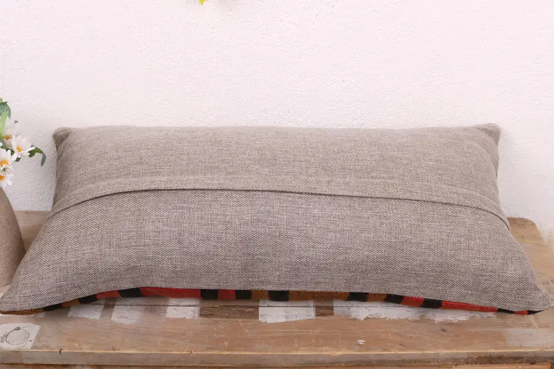 Kilim Pillow Cover, Interior Designer Pillow, 12x24 Red Cushion Case, Pillow Case, Throw Kilim Pillow, Bohemian Cushion Cushion Case - 7