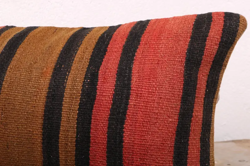 Kilim Pillow Cover, Interior Designer Pillow, 12x24 Red Cushion Case, Pillow Case, Throw Kilim Pillow, Bohemian Cushion Cushion Case - 5