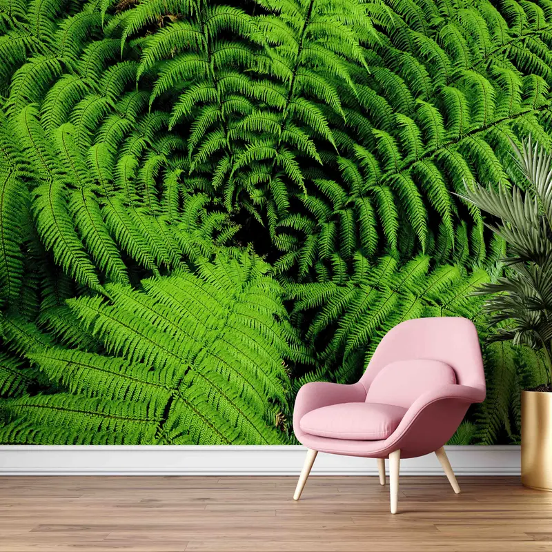 Eleganter Schildfarn-Druck: Pteridophytengrünes Tapetendesign
