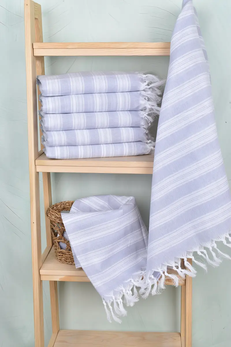 Bridal Gifts, Monogram Turkish Towel, Luxury Beach Towel, Bridal Shower Gift, 70x40 Cotton Striped Towel, Beach Towel Gift, Travel Towel - 3