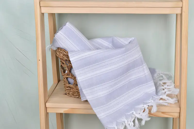 Bridal Gifts, Monogram Turkish Towel, Luxury Beach Towel, Bridal Shower Gift, 70x40 Cotton Striped Towel, Beach Towel Gift, Travel Towel - 4