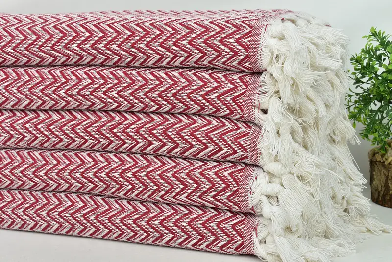 Housewarming Gift, Gift Boxes, Turkish Blanket Throw, Woven Blanket, 76x64 Cotton Zig zag Towel, Bachelorette Gifts, Halloween Bachelorette Party - 3