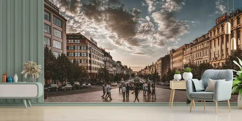 Papel pintado impreso: Wenceslao, Praga - Cityscape Elegance