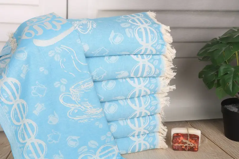 Blue Cotton Hand Towel Turkish 20x28 Inches, Monogram or Custom