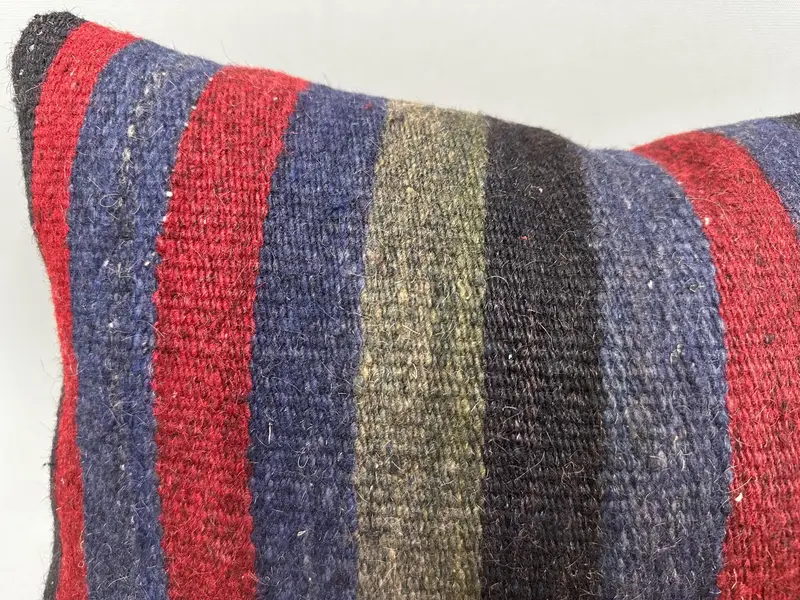 Nomadic Pillow Sham, Cushion Case, Interior Designer Pillow, 12x20 Purple Cushion, Pillow for Couch, Retro Pillow Case, Vintage Kilim Pillow - 5