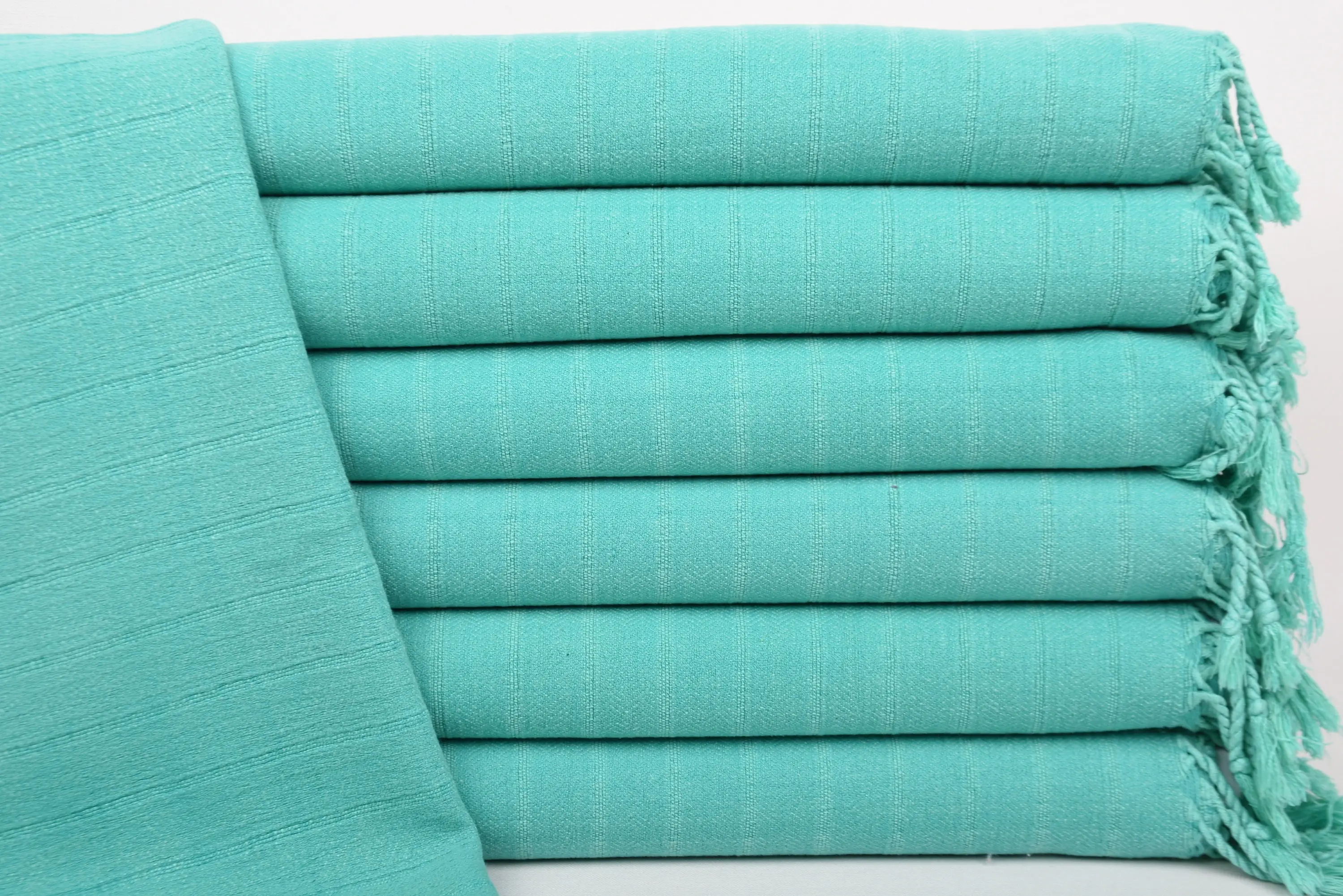 Water Green Striped Stonewashed Dish Towel, 32x16 Inches - 1