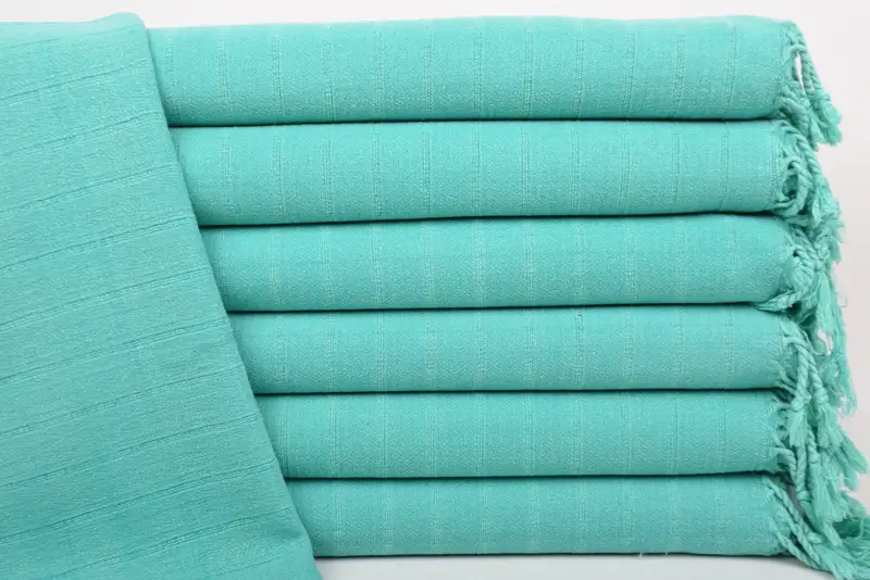 Water Green Striped Stonewashed Dish Towel, 32x16 Inches