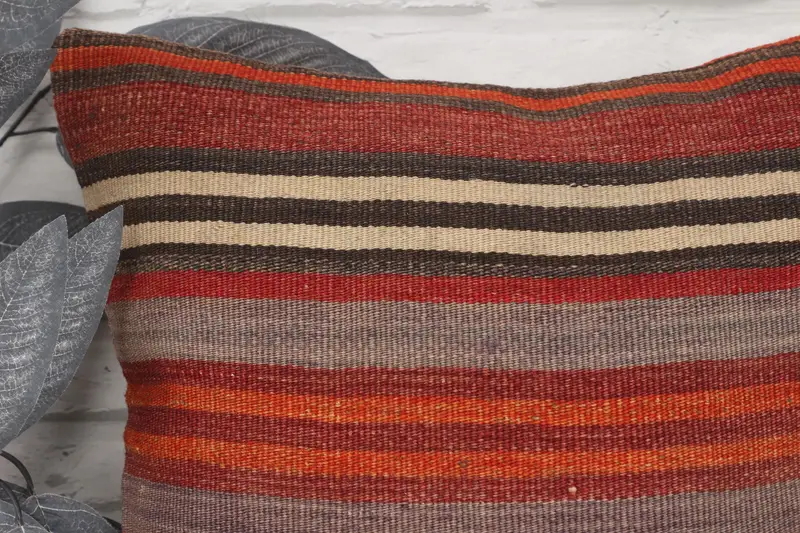 Vintage Kilim Throw Pillow, Indoor Pillow Case, Kilim Pillow, 16x16 Red Pillow Sham, Pillow Case, Bolster Throw Cushion Cover, Boho Pillow - 2