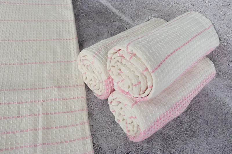 70x40 Cotton Waffle Towel, Organic towel, Peshtemal Towel, Guest Towel, Gift For Wedding Day, Best Friend Gift Ideas, Thin towel, Embroidered Towel - 8