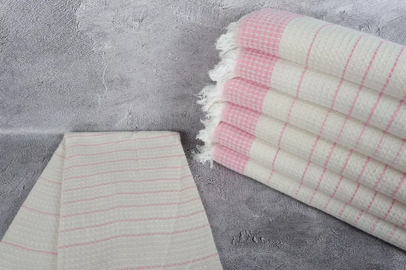 70x40 Cotton Waffle Towel, Organic towel, Peshtemal Towel, Guest Towel, Gift For Wedding Day, Best Friend Gift Ideas, Thin towel, Embroidered Towel - 2