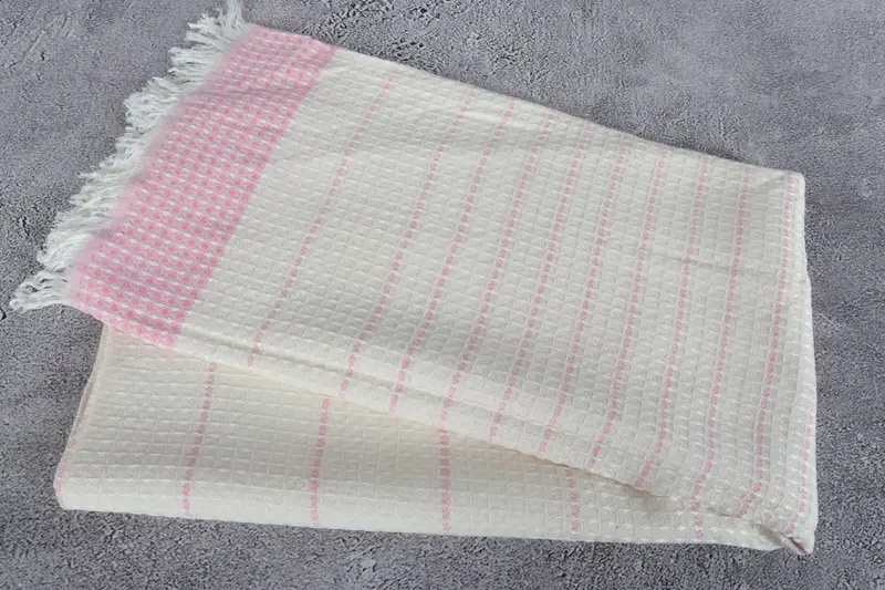 70x40 Cotton Waffle Towel, Organic towel, Peshtemal Towel, Guest Towel, Gift For Wedding Day, Best Friend Gift Ideas, Thin towel, Embroidered Towel - 6