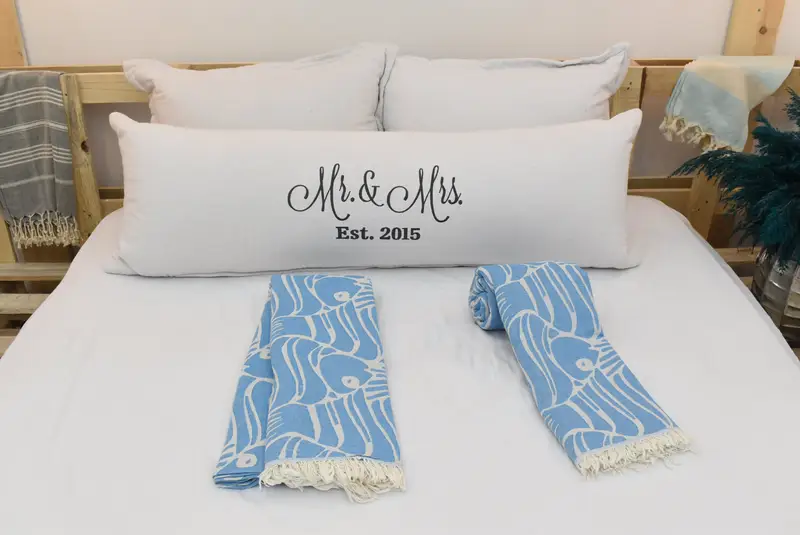 Organic Throw, Gift For Him, Personalized Blanket, Custom Blanket, Valentine Day Gift For Her, Boho Throw Blankets, 70x60 Cotton Fish Design Towel - 4