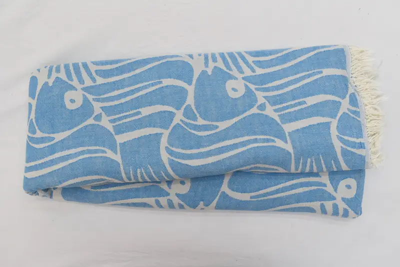 Organic Throw, Gift For Him, Personalized Blanket, Custom Blanket, Valentine Day Gift For Her, Boho Throw Blankets, 70x60 Cotton Fish Design Towel - 3
