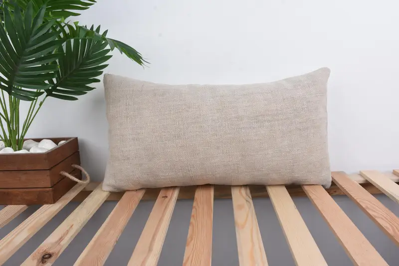 Vintage Kilim Throw Pillow, Vintage Kilim Pillow Pillow Cover, Pillow for Couch, 12x24 Beige Cushion Case, Pillow Cover, Boho Pillow Sham Cover - 1