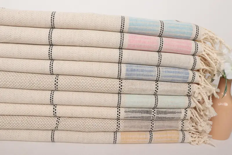 Turkish Towel Hand Towel, Personalized Hand Towel, Monogram Hand Towel, Valentine Day Gift For Her, Merry Christmas Gifts, 40x20 Linen Striped Towel - 2