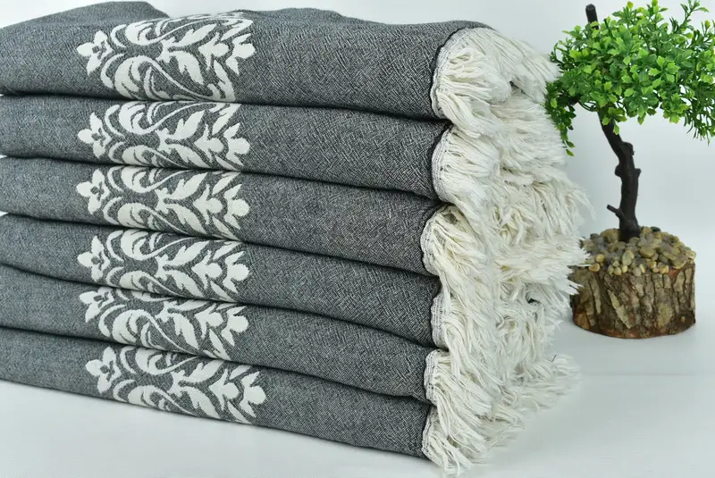 Halloween Blanket, Turkish Bedcover, Christmas Gift Tags, 70x60 Cotton Baroque Towel, Bridal Shower Gift, Monogram Blanket, Decorative Blanket - 4