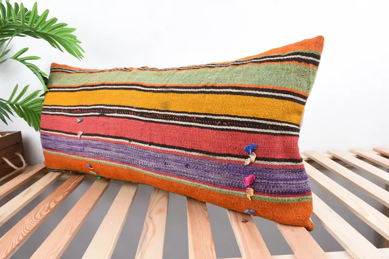 16x36 Green Pillow Sham, Patio Cushion, Antique Pillows, Interior Designer Pillow, Cushion Case, Home Decor Pillow, Retro Cushion - 5