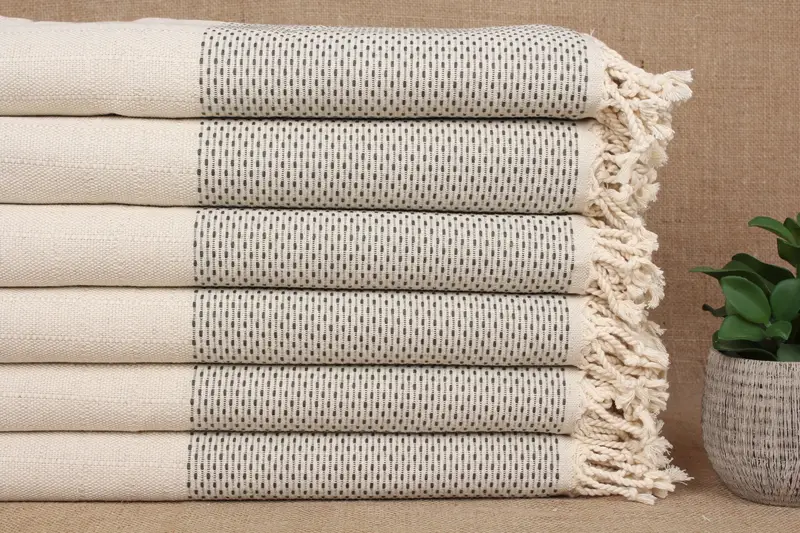 パーソナライズされたタオル カーキ グリーン リネン 40x71 インチ