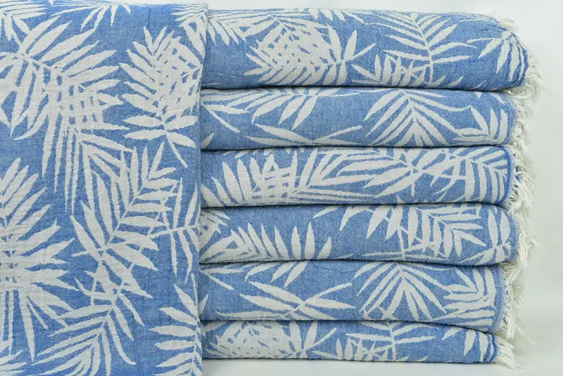 Valentine Day Gift For Her, Decorative Blanket, 100x80 Cotton Floral Patterned Towel, Handmade Gift, Monogram Blanket, Woven Throw Blanket - 2