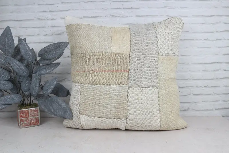 Pillow for Sofa, Cushion Cover, Tapestry Pillow Case, 28x28 White Pillow Case, Boho Throw Cushion, Kilim Pillow Cover, Gift Pillow - 1