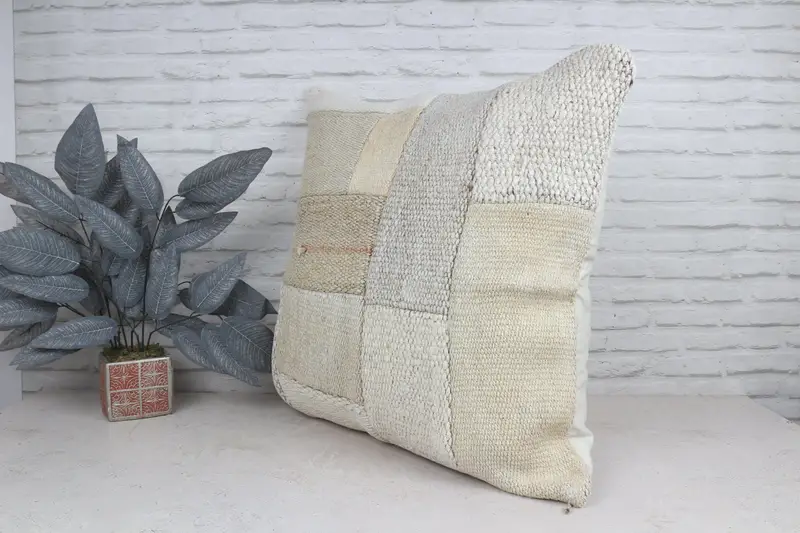 Pillow for Sofa, Cushion Cover, Tapestry Pillow Case, 28x28 White Pillow Case, Boho Throw Cushion, Kilim Pillow Cover, Gift Pillow - 5