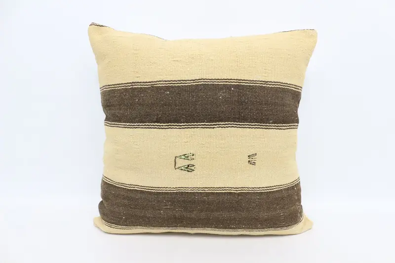 Sofa Pillow, Pillow Sham, Antique Pillows, Pillow for Couch, Handmade Kilim Cushion, 28x28 Beige Cushion Cover, Sustainable Cushion - 1