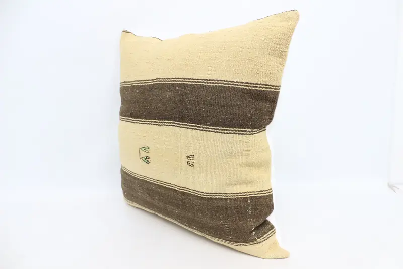 Sofa Pillow, Pillow Sham, Antique Pillows, Pillow for Couch, Handmade Kilim Cushion, 28x28 Beige Cushion Cover, Sustainable Cushion - 4
